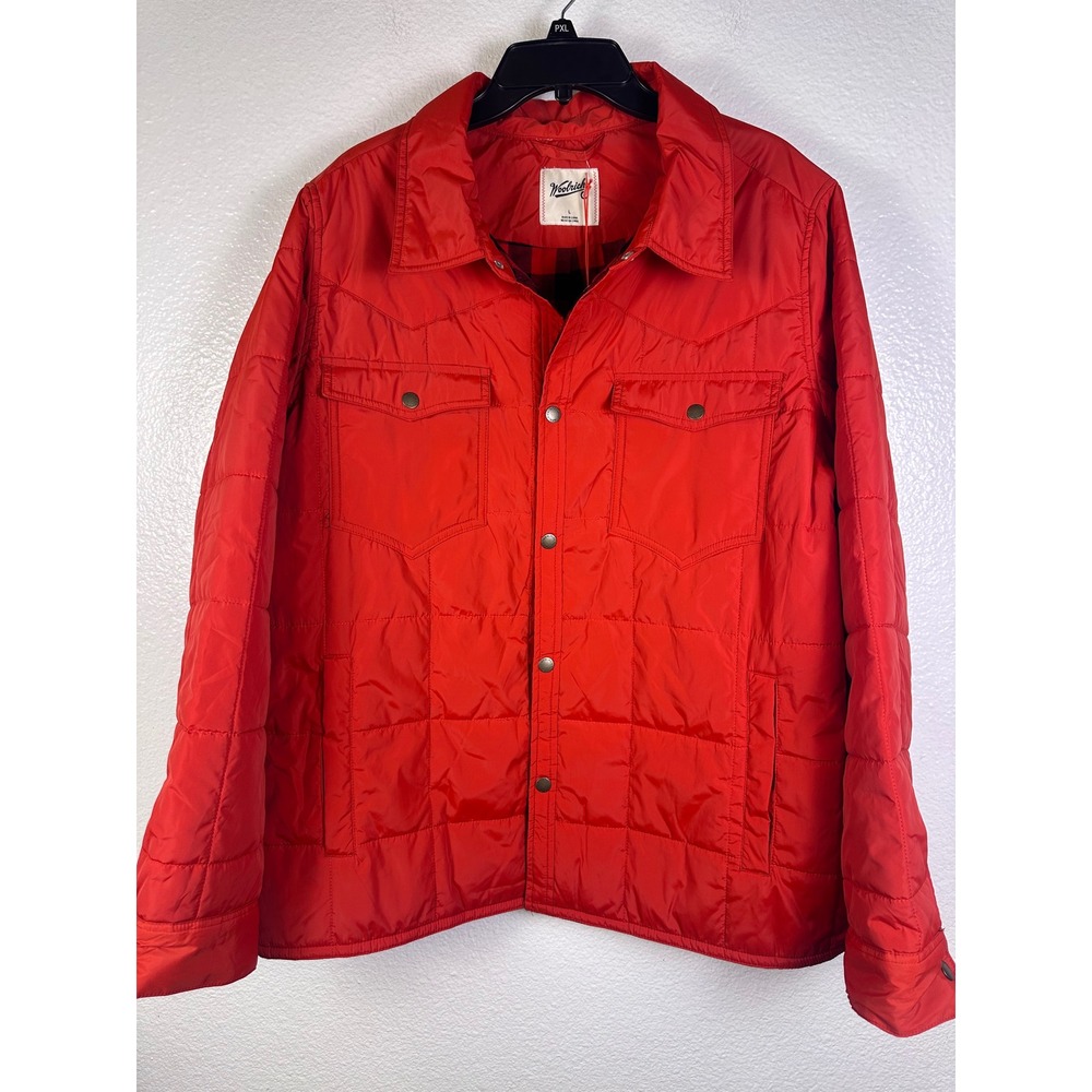 Woolrich x Target Quilted Shacket Red‎ Buffalo Plaid Lined Jacket Large NEW